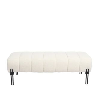 Παγκάκι Ottoman ArteLibre KUBO Λευκό Ύφασμα Teddy/Μέταλλο 40x116.5x50cm 14770103 ArteLibre |  Σκαμπώ κήπου στο espiti