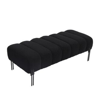 Παγκάκι Ottoman ArteLibre KUBO Μαύρο Ύφασμα Teddy/Μέταλλο 40x116.5x50cm 14770104 ArteLibre |  Σκαμπώ κήπου στο espiti
