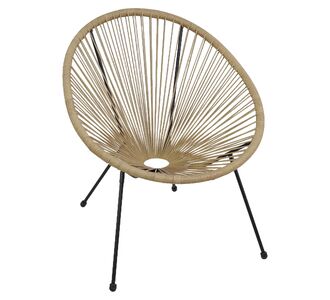 Πολυθρόνα Κήπου ArteLibre SATURN Φυσικό/Μαύρο Μέταλλο/Rattan 72x78x89cm 14450068 ArteLibre |  Καναπέδες - Καρέκλες  στο espiti
