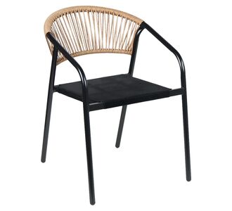 Καρέκλα Κήπου ArteLibre LUNA Φυσικό/Μαύρο Μέταλλο/Rattan 54x60x75cm 14450074 ArteLibre |  Καναπέδες - Καρέκλες  στο espiti