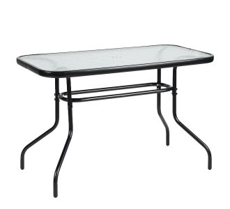 Τραπέζι Κήπου ArteLibre VULCAN Μαύρο Μέταλλο/Γυαλί 110x60x70cm 14450080 ArteLibre |  Τραπέζια κήπου στο espiti