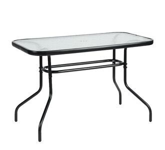 Τραπέζι Κήπου ArteLibre VULCAN Μαύρο Μέταλλο/Γυαλί 110x60x70cm 14450080 ArteLibre |  Τραπέζια κήπου στο espiti