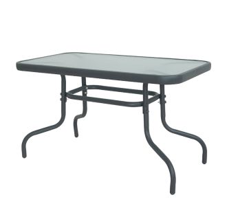 Τραπέζι Κήπου ArteLibre VULCAN Γκρι Μέταλλο/Γυαλί 110x60x70cm 14450082 ArteLibre |  Τραπέζια κήπου στο espiti