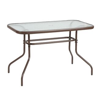 Τραπέζι Κήπου ArteLibre VULCAN Καφέ Μέταλλο/Γυαλί 110x60x70cm 14450083 ArteLibre |  Τραπέζια κήπου στο espiti