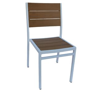 Καρέκλα Κήπου ArteLibre PHUKET Λευκό/Καρυδί Αλουμίνιο/Ξύλο 46x52x86cm 14840119 ArteLibre |  Καναπέδες - Καρέκλες  στο espiti