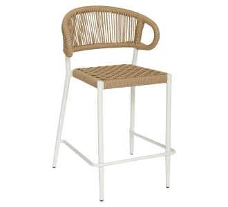 Σκαμπό Bar ArteLibre CEBU Λευκό/Φυσικό Αλουμίνιο/Rattan 60x60x99cm 14840125 ArteLibre |  Καναπέδες - Καρέκλες  στο espiti