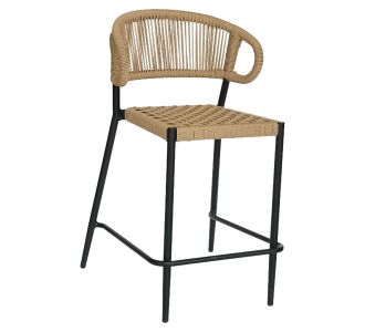 Σκαμπό Bar ArteLibre CEBU Μαύρο/Φυσικό Αλουμίνιο/Rattan 60x60x99cm 14840126 ArteLibre |  Καναπέδες - Καρέκλες  στο espiti