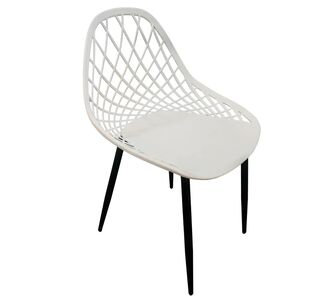Καρέκλα Κήπου ArteLibre ARIELA Λευκό/Μαύρο PP/Μέταλλο 51.5x54x82cm 15300063 ArteLibre |  Καναπέδες - Καρέκλες  στο espiti