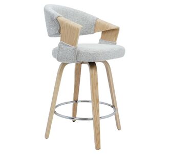 Σκαμπό Bar ArteLibre VIONARA Ανοιχτό Γκρι/Φυσικό 55x52.5x95cm 15410012 ArteLibre |  Σκαμπώ κήπου στο espiti
