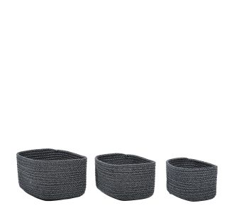 Καλάθι Ορθογώνιο Γκρι/Μαύρο Polycotton Σετ 3Τμχ 06514087 ArteLibre |  Καλαθια-Κουτιά στο espiti