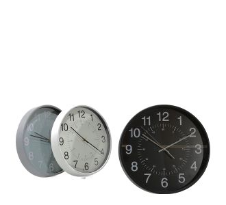 Ρολόι Τοίχου Μαύρο/Γκρι/Ασημί Πλαστικό Φ38cm Σε 3 Χρώματα 06514213 ArteLibre |  Ρολόγια στο espiti
