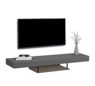ΕΠΙΠΛΟ ΤΗΛΕΟΡΑΣΗΣ ΤΟΙΧΟΥ ME LED SAVOR HM18381.05 ΜΕΛΑΜΙΝΗ ΣΕ ΓΚΡΙ 150x29,5x22Υεκ |  Έπιπλα τηλεόρασης στο espiti