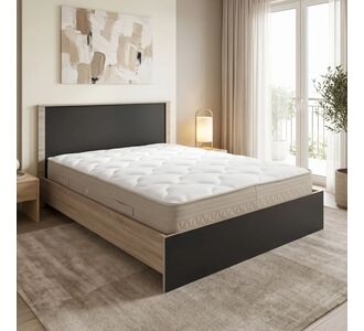 Κρεβάτι με στρώμα Athos Sleepy pakoworld sonoma ανθρακί 160x200εκ |  Κρεβάτια στο espiti