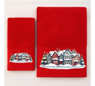 Χριστουγεννιάτικες Πετσέτες (Σετ 2 τεμ.) Christmas Houses Astron Italy |  Χριστουγεννιάτικα Διακοσμητικά στο espiti