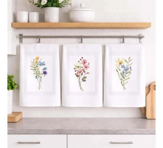 Ποτηρόπανα Κουζίνας Flowers Σετ 3τμχ Astron Italy |  Astron στο espiti
