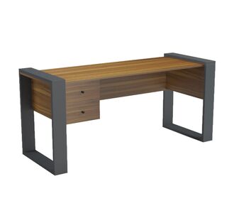 ΓΡΑΦΕΙΟ ΜΕ 2 ΣΥΡΤΑΡΙΑ TONTEL HM2157.03 ΜΕΛΑΜΙΝΗ ΚΑΡΥΔΙ--ΓΚΡΙ ΠΟΔΙΑ 160x60x73Υεκ |  Γραφεία στο espiti