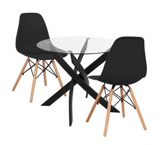 ΣΕΤ ΤΡΑΠΕΖΑΡΙΑΣ 3ΤΜΧ JAFARU HM21382 ΣΤΡΟΓΓΥΛΟ ΤΡΑΠΕΖΙ & 2 ΚΑΡΕΚΛΕΣ ΣΕ ΜΑΥΡΟ |  Σετ τραπεζαρίες στο espiti
