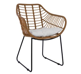 Πολυθρόνα Κήπου ArteLibre ABURIUS Φυσικό/Μαύρο Rattan/Μέταλλο 63x60x83.5cm 14510058 ArteLibre |  Καναπέδες - Καρέκλες  στο espiti