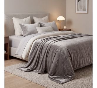 Beauty Home Κουβέρτα υπέρδιπλη Velora Art 12550 100% polyester super soft 550gsm 220x240 Γκρι       |  Κουβέρτες Βελουτέ Υπέρδιπλες στο espiti