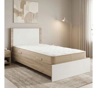 Κρεβάτι με στρώμα Athos Sleepy pakoworld sonoma λευκό 90x190εκ |  Κρεβάτια στο espiti