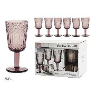 Σετ Ποτήρια Shine Pink Ροζ/Γυαλί 30cl 6Τμχ 06512536 ArteLibre |  Ποτήρια στο espiti