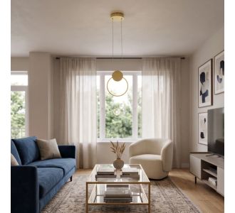 Φωτιστικό οροφής Ganden pakoworld led χρυσό μεταλλικό Φ26,5x20εκ |  Οροφής στο espiti