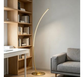 Φωτιστικό δαπέδου Archer pakoworld led χρυσό μεταλλικό 70x28x165εκ |  Δαπέδου στο espiti