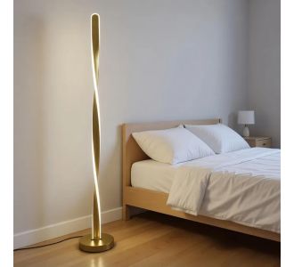 Φωτιστικό δαπέδου Jounko pakoworld led χρυσό μεταλλικό Φ20x130εκ |  Δαπέδου στο espiti