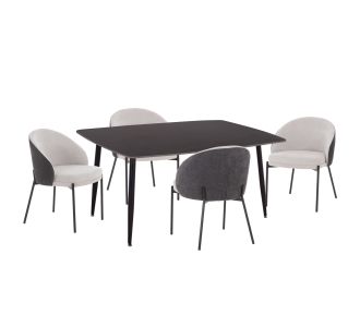 ΣΕΤ ΤΡΑΠΕΖΑΡΙΑΣ 5ΤΜΧ DETTON HM10940.01 ΚΕΡΑΜΙΚΟ TOP--ΥΦΑΣΜΑ ΓΚΡΙ & ΜΕΤΑΛ.ΠΟΔΙΑ ΜΑΥΡΑ |  Σετ τραπεζαρίες στο espiti