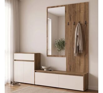 Έπιπλο εισόδου Ansia pakoworld καρυδί oak 210x44,7x175εκ |  Βιτρίνες - Έπιπλα εισόδου στο espiti