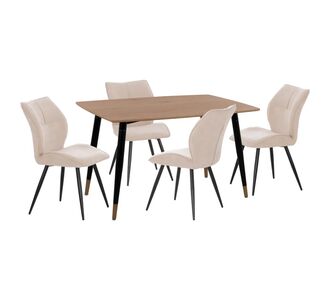 ΣΕΤ ΤΡΑΠΕΖΑΡΙΑΣ 5ΤΜΧ GAFF HM10847.02 MDF TOP ΦΥΣΙΚΟ--ΥΦΑΣΜΑ ΜΠΕΖ & ΜΕΤΑΛΛΟ ΜΑΥΡΟ |  Σετ τραπεζαρίες στο espiti