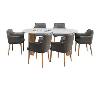 ΣΕΤ ΤΡΑΠΕΖΑΡΙΑΣ 7ΤΜΧ MELLOW HM21360 ΚΕΡΑΜΙΚΟ TOP/MDF ΠΟΔΙΑ--PU ΓΚΡΙ/ΜΕΤΑΛ.ΠΟΔΙΑ |  Σετ τραπεζαρίες στο espiti
