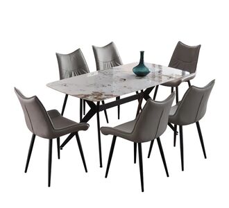 ΣΕΤ ΤΡΑΠΕΖΑΡΙΑΣ 7ΤΜΧ AIKA HM21364 ΚΕΡΑΜΙΚΟ TOP/ΜΕΤΑΛ. ΠΟΔΙΑ--PU ΓΚΡΙ/ΜΕΤΑΛ.ΠΟΔΙΑ |  Σετ τραπεζαρίες στο espiti