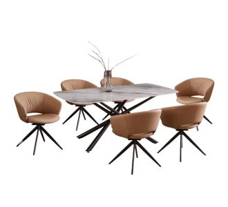 ΣΕΤ ΤΡΑΠΕΖΑΡΙΑΣ 7ΤΜΧ HANAE HM21365 ΚΕΡΑΜΙΚΟ TOP/ΜΕΤΑΛ. ΠΟΔΙΑ--PU ΜΟΚΑ/ΜΕΤΑΛ.ΠΟΔΙΑ |  Σετ τραπεζαρίες στο espiti