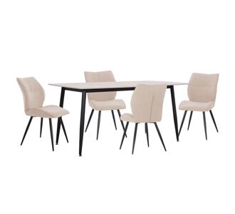 ΣΕΤ ΤΡΑΠΕΖΑΡΙΑΣ 5ΤΜΧ GAFF HM10955.02 ΚΕΡΑΜΙΚΟ TOP--ΥΦΑΣΜΑ ΜΠΕΖ & ΜΕΤΑΛ.ΠΟΔΙΑ ΜΑΥΡΑ |  Σετ τραπεζαρίες στο espiti