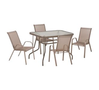 ΣΕΤ ΤΡΑΠΕΖΑΡΙΑΣ 5ΤΜΧ ADAM HM10897.04 ΤΡΑΠΕΖΙ 110x60εκ & 4 ΠΟΛΥΘΡΟΝΕΣ--ΣΑΜΠΑΝΙ |  Σετ τραπεζαρία κήπου στο espiti