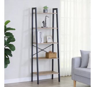 Βιβλιοθήκη Jebia pakoworld oak με μαύρο μέταλλο 56x37x172.2εκ |  Βιβλιοθήκες στο espiti