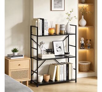 Βιβλιοθήκη-ραφιέρα Manlo pakoworld μαύρο μέταλλο 58.6x23.5x80εκ |  Βιβλιοθήκες στο espiti