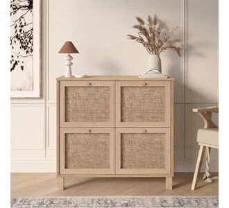 Κονσόλα ArteLibre AESIR Φυσικό Μοριοσανίδα/Rattan 90x35x85.2cm 15350211 ArteLibre |  Συρταριέρες -Κονσόλες στο espiti
