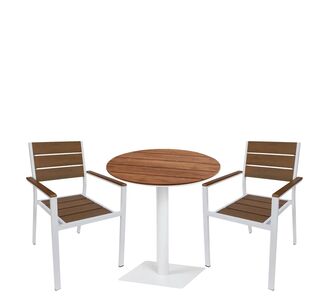 Σετ Τραπεζαρία Κήπου ArteLibre TENERIFE Καρυδί/Λευκό Polywood/Αλουμίνιο/Ξύλο Με 2 Πολυθρόνες 14990717 14990717 ArteLibre |  Σετ τραπεζαρία κήπου στο espiti