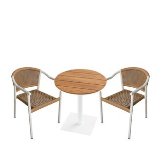 Σετ Τραπεζαρία Κήπου ArteLibre TENERIFE Καρυδί/Φυσικό/Λευκό Polywood/Αλουμίνιο/Rattan Με 2 Πολυθρόνες 14990719 14990719 ArteLibre |  Σετ τραπεζαρία κήπου στο espiti