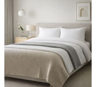 ΚΟΥΒΕΡΤΑ ΠΙΚΕ SANFORIZED ΥΠΕΡΔΙΠΛΗ 225Χ240 ADAM HOME (260gsm) - Grey |  Κουβέρτες Βαμβακερές Υπέρδιπλες στο espiti