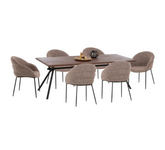 ΣΕΤ ΤΡΑΠΕΖΑΡΙΑΣ 7ΤΜΧ MANDY HM10957.03 MDF TOP--ΥΦΑΣΜΑ TAUPE & ΜΕΤΑΛ.ΠΟΔΙΑ |  Σετ τραπεζαρίες στο espiti