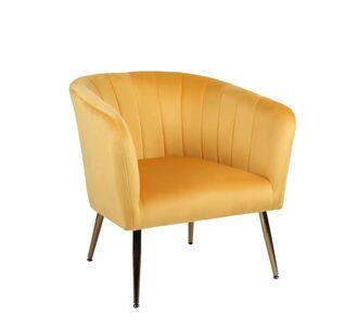 Πολυθρόνα ArteLibre TIANA Κίτρινο Βελούδο/Ξύλο 52x82x76cm 14770037 ArteLibre |  Πολυθρόνες σαλονιού στο espiti