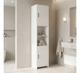Ντουλάπι-στήλη Perlina pakoworld λευκό 40x32x175εκ |  Σετ Μπάνιου στο espiti