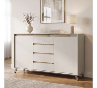 Μπουφές Belka pakoworld κρεμ με oak 155x45x93,7εκ |  Μπουφέδες στο espiti