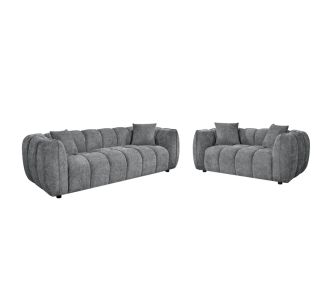 ΣΕΤ ΣΑΛΟΝΙ 3ΘΕΣΙΟΣ & 2ΘΕΣΙΟΣ LYKKE HM10812.01 ΓΚΡΙ ΥΦΑΣΜΑ |  Καναπέδες γωνιακοί στο espiti