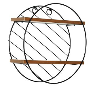 Ράφι Τοίχου ArteLibre SARNO Μαύρο/Καφέ MDF/Μέταλλο Φ30x11cm 14620018 ArteLibre |  Βοηθητικά έπιπλα γραφείου στο espiti