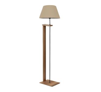 Φωτιστικό δαπέδου Moris Megapap MDF - ύφασμα PVC χρώμα καρυδί - μπεζ Φ38x150εκ. |  Δαπέδου στο espiti