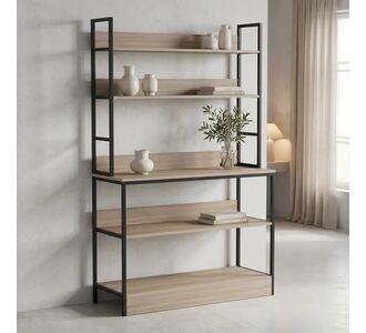 Επιδαπέδια ραφιέρα Oranis pakoworld sonoma-μαύρο 105x38x165εκ |  Πάγκοι και Βοηθητικά στο espiti
